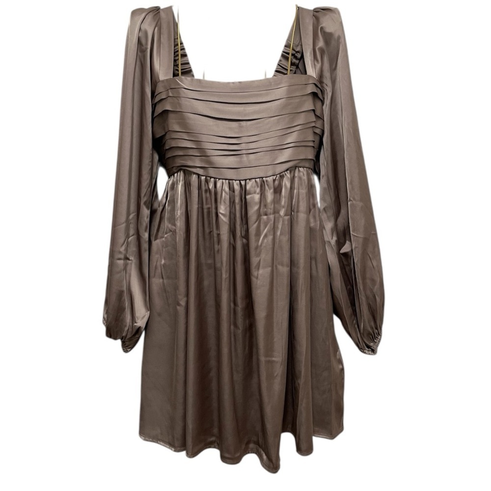 Abercrombie & Fitch NWOT Emerson Satin Long Sleeve Mini Dress Size S
